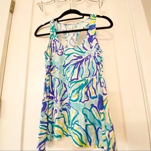 Lilly Pulitzer Blue and Green Tank XXS